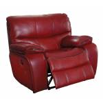 Pecos Power Reclining Chair - Leather Gel Match - Red